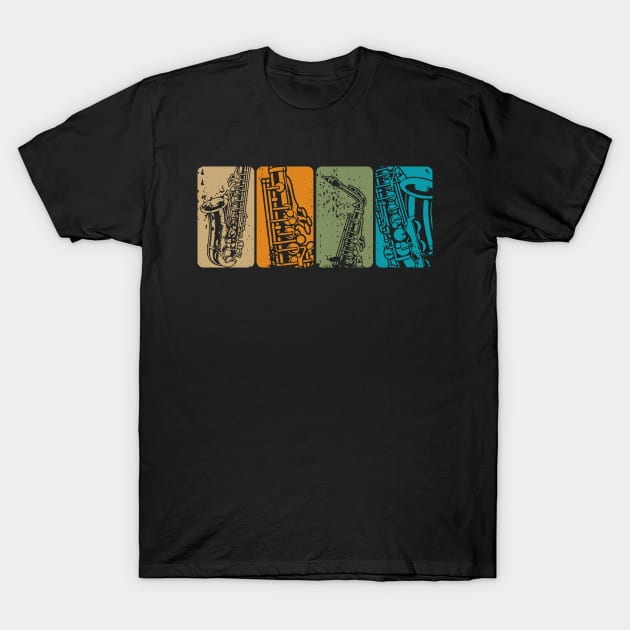 Vintage Saxophone Design T-Shirt by vpdesigns